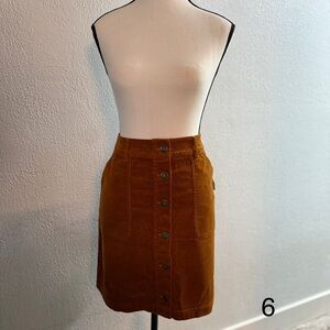 Stylish Tan Button-Front Skirt